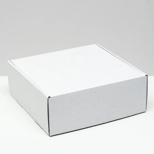 Коробка самосборная, белая, 25 х 25 х 9,5 см (комплект из 5 шт.)