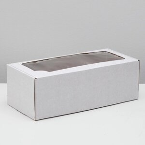 Коробка самосборная, с окном, белая, 16 х 35 х 12 см (комплект из 5 шт.)