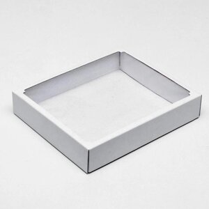 Коробка сборная без печати крышка-дно белая с окном 37 х 32 х 7 см (комплект из 5 шт.)