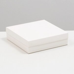 Коробка складная, крышка-дно, белая, 23 х 23 х 6,5 см (комплект из 5 шт.)