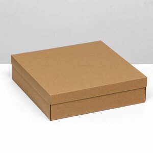 Коробка складная, крышка-дно, крафт, 30 х 30 х 8 см (комплект из 5 шт.)