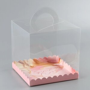 Коробка-сундук, кондитерская упаковка 'Розовая гамма'20 х 20 х 20 см (комплект из 5 шт.)