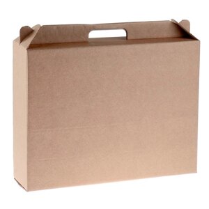 Коробка универсальная с ручкой, бурая, 34,5 х 8 х 27 см (комплект из 5 шт.)