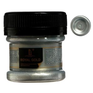 Краска акриловая 25мл, LUXART Royal gold, с высоким содержанием металлизированного пигмента, золото белое