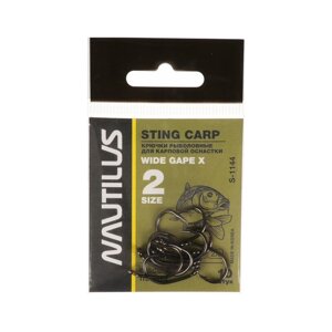 Крючок Nautilus Sting Carp Wide gape X S-1144, цвет BN, 2, 10 шт.