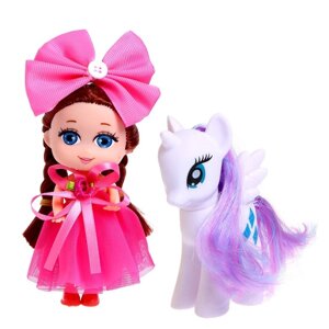 Кукла с пони 'Сказочный пони'фиолетовая, в пакете