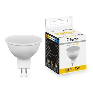 Лампа светодиодная FERON, 7 Вт, G5.3, 2700 К, теплый белый