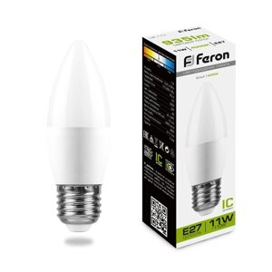 Лампа светодиодная FERON, Свеча' Е27, 11 Вт, 230 В, 4000 К