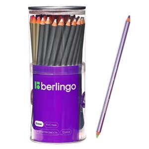 Ластик карандаш Berlingo 'Eraze 870'двухсторонний, круглый, цвета ассорти (комплект из 72 шт.)