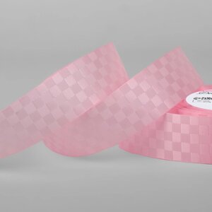 Лента декоративная 'Квадраты'25 мм x 9,1 0,5 м, цвет розовый (комплект из 2 шт.)