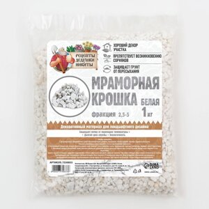 Мраморный песок 'Рецепты Дедушки Никиты'отборная, белая, фр 2,5-5 мм , 1 кг