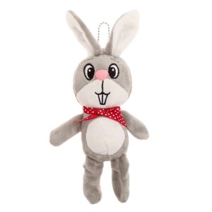 Мягкая игрушка 'Кролик'на подвеске, цвет серый
