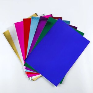Набор цветного картона 'Зеркальный' 8 листов 8 цветов, 180 г/м2, 21х29,7 см