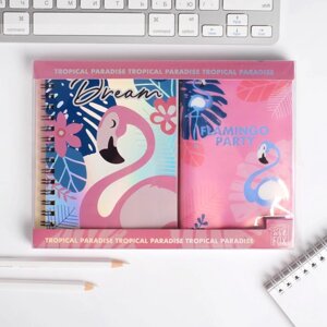 Набор Flamingo ежедневник 40л, паспортная обложка