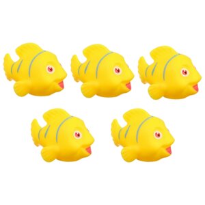 Набор резиновых игрушек для ванны 'Желтые рыбки'с пищалкой, 5 шт, Крошка Я