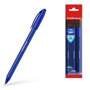 Набор ручек шариковых ErichKrause U-108 Original Stick, 3 штуки, игольчатый узел 1.0 мм, цвет чернил синий, супермягкое
