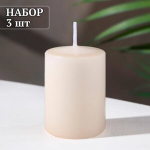 Набор свечей-цилиндров ароматических 'Персик'3 шт, 4х6 см