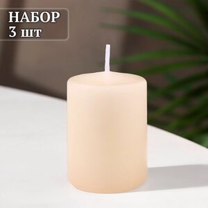 Набор свечей-цилиндров ароматических 'Солёная карамель' 3 шт, 4х6 см