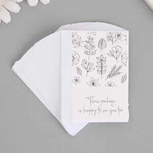 Наклейка бумага благодарность 'Разнотравье и цветы' набор 50 шт 8х5 см