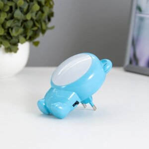 Ночник 'Мишка' LED голубой 7х6,5х10 см
