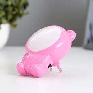 Ночник 'Мишка' LED розовый 7х6,5х10 см