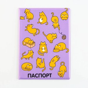 Обложка на ветеринарный паспорт 'Рыжие коты'ПВХ
