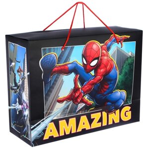 Пакет-коробка, 40 х 30 х 15 см 'Amazing'Человек-паук