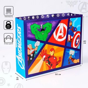 Пакет ламинированный горизонтальный, 50 х 40 х 15 см 'Avengers'Мстители