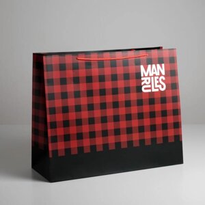 Пакет подарочный ламинированный, упаковка, Man rules'XL 49 х 40 х 19 см