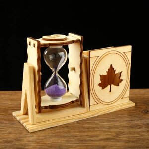 Песочные часы 'Кленовый лист'сувенирные, с карандашницей, 10 х 13.5 см, микс