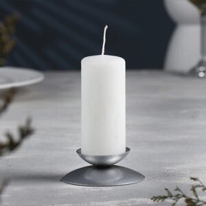 Подсвечник 'Гадальный Н' металл на одну свечу, 7,3х3 см, серебро
