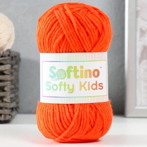 Пряжа 100 акрил 'Softy Kids' 90м 5м 50 гр цвет 07 морковный (комплект из 2 шт.)