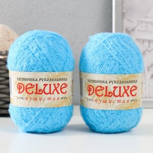 Пряжа для вязания 'DeLuxe' 100 полипропилен 140м/50гр набор 2 шт - Синий
