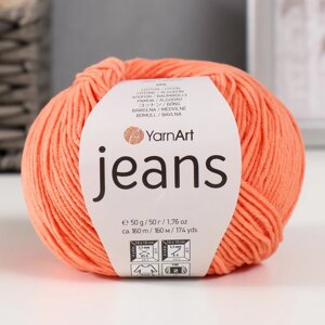 Пряжа 'Jeans' 55 хлопок, 45 акрил 160м/50гр (23 св. оранжевый)