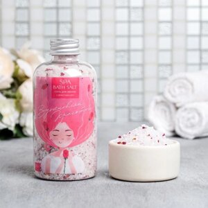 Расслабляющая соль для ванны 'Вдохновляй красотой'с лепестками розы, 370 г