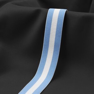 Резинка тканая, мягкая, 35 мм, 4,5 1 м, цвет голубой/белый