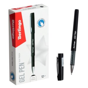 Ручка гелевая Berlingo 'Silk touch'0.5 мм, чёрная, грип (комплект из 12 шт.)
