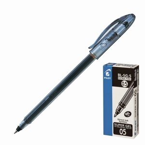 Ручка гелевая Pilot Super Gel, узел 0.5 мм, чернила чёрные, одноразовая, прямая подача чернил (комплект из 12 шт.)
