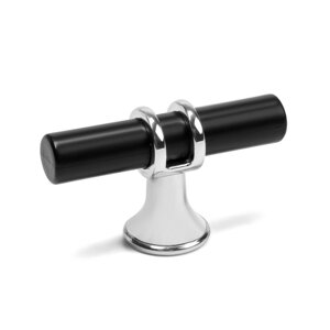 Ручка-кнопка CAPPIO, d12 мм, пластик, цвет хром/черный