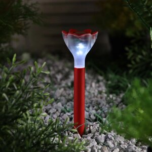 Садовый светильник на солнечной батарее 'Цветок красный'6 x 29 x 6 см, 1 LED, свечение белое