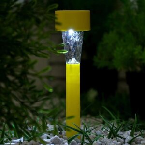 Садовый светильник на солнечной батарее 'Жёлтая трапеция'4.5 x 30 x 4.5 см, 1 LED, свечение белое (комплект из 2 шт.)