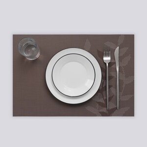 Салфетка сервировочная на стол 'Росток'45x30 см, цвет серый (комплект из 12 шт.)