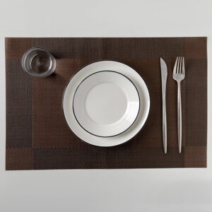Салфетка сервировочная на стол 'Шахматы'45x30 см цвет коричневый (комплект из 12 шт.)