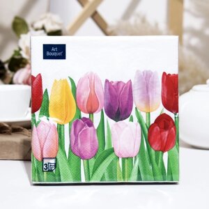 Салфетки бумажные Art Bouquet 'Море тюльпанов'3 слоя,33x33, 20 листов