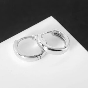 Серьги-кольца 'Минимализм' тонкая линия, d0,9, цвет серебро