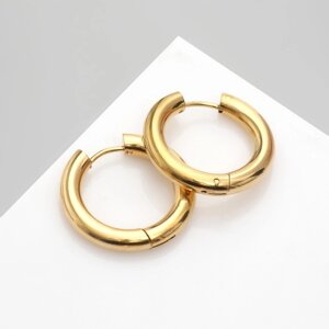 Серьги-кольца 'Стальные' d2,5 см, цвет золото