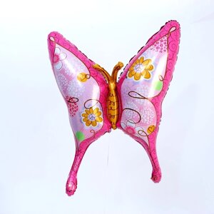 Шар фольгированный 32'Розовая бабочка'фигура (комплект из 5 шт.)