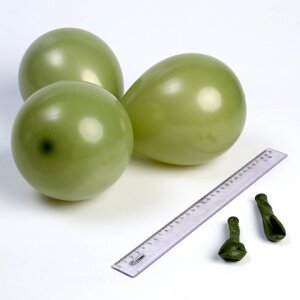 Шар латексный 5, пастель, набор 100 шт, цвет зеленый авокадо ( avocado green)