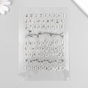 Штамп для творчества силикон 'Английский алфавит и веточка' 16х11 см