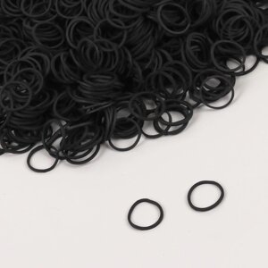 Силиконовые резинки для волос, набор, d 1,5 см, 100 гр, цвет чёрный
